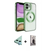 MARSİLYAN™- iPhone 11 Kılıf Nova Işık Özel Seri - Siyah Bilvis Hayalet Cam Ekran Koruyucu + Raze Metal Kamera Lens - MI