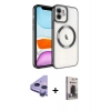 MARSİLYAN™- iPhone 11 Kılıf Nova Işık Özel Seri - Siyah Bilvis Hayalet Cam Ekran Koruyucu + Raze Metal Kamera Lens - MR