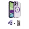 MARSİLYAN™- iPhone 11 Kılıf Nova Işık Özel Seri - Siyah Bilvis Hayalet Cam Ekran Koruyucu + Raze Metal Kamera Lens - MR