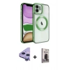 MARSİLYAN™- iPhone 11 Kılıf Nova Işık Özel Seri - Siyah Bilvis Hayalet Cam Ekran Koruyucu + Raze Metal Kamera Lens - MR