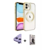 MARSİLYAN™- iPhone 11 Kılıf Nova Işık Özel Seri - Siyah Bilvis Hayalet Cam Ekran Koruyucu + Raze Metal Kamera Lens - MR