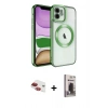 MARSİLYAN™- iPhone 11 Kılıf Nova Işık Özel Seri - Siyah Bilvis Hayalet Cam Ekran Koruyucu + Pers Alüminyum Kamera Lens - KI