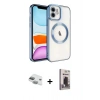 MARSİLYAN™- iPhone 11 Kılıf Nova Işık Özel Seri - Siyah Bilvis Hayalet Cam Ekran Koruyucu + Pers Alüminyum Kamera Lens - YL