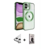MARSİLYAN™- iPhone 11 Kılıf Nova Işık Özel Seri - Siyah Bilvis Hayalet Cam Ekran Koruyucu + Raze Metal Kamera Lens - GS