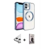 MARSİLYAN™- iPhone 11 Kılıf Nova Işık Özel Seri - Siyah Bilvis Hayalet Cam Ekran Koruyucu + Raze Metal Kamera Lens - GS