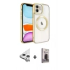 MARSİLYAN™- iPhone 11 Kılıf Nova Işık Özel Seri - Siyah Bilvis Hayalet Cam Ekran Koruyucu + Raze Metal Kamera Lens - GS