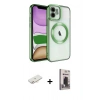 MARSİLYAN™- iPhone 11 Kılıf Nova Işık Özel Seri - Siyah Bilvis Hayalet Cam Ekran Koruyucu + Renkli Kamera Lens Koruma Cam - YL