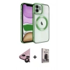 MARSİLYAN™- iPhone 11 Kılıf Nova Işık Özel Seri - Siyah Bilvis Hayalet Cam Ekran Koruyucu + Siyah Raze Metal Kamera Lens