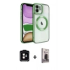 MARSİLYAN™- iPhone 11 Kılıf Nova Işık Özel Seri - Siyah Bilvis Hayalet Cam Ekran Koruyucu + PVD Metal Kamera Lens - TU