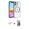 MARSİLYAN™- iPhone 11 Kılıf Nova Işık Özel Seri - Siyah Bilvis Hayalet Cam Ekran Koruyucu + Renkli Kamera Lens Koruma Cam - TU
