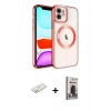 MARSİLYAN™- iPhone 11 Kılıf Nova Işık Özel Seri - Siyah Bilvis Hayalet Cam Ekran Koruyucu + Renkli Kamera Lens Koruma Cam - TU