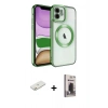 MARSİLYAN™- iPhone 11 Kılıf Nova Işık Özel Seri - Siyah Bilvis Hayalet Cam Ekran Koruyucu + Renkli Kamera Lens Koruma Cam - TU