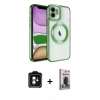 MARSİLYAN™- iPhone 11 Kılıf Nova Işık Özel Seri - Siyah Bilvis Hayalet Cam Ekran Koruyucu + PVD Metal Kamera Lens - YL