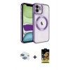 MARSİLYAN™- iPhone 11 Kılıf Nova Işık Özel Seri - Siyah Buffer Cam Ekran Koruyucu + Pers Alüminyum Kamera Lens - GI