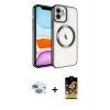 MARSİLYAN™- iPhone 11 Kılıf Nova Işık Özel Seri - Siyah Buffer Cam Ekran Koruyucu + Pers Alüminyum Kamera Lens - GI
