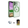 MARSİLYAN™- iPhone 11 Kılıf Nova Işık Özel Seri - Siyah Buffer Cam Ekran Koruyucu + Pers Alüminyum Kamera Lens - GI