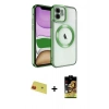 MARSİLYAN™- iPhone 11 Kılıf Nova Işık Özel Seri - Siyah Buffer Cam Ekran Koruyucu + Rainbow Kamera Lens Koruma Cam - KI