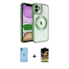 MARSİLYAN™- iPhone 11 Kılıf Nova Işık Özel Seri - Siyah Buffer Cam Ekran Koruyucu + Neon Fosforlu Kamera Lens - MI