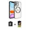 MARSİLYAN™- iPhone 11 Kılıf Nova Işık Özel Seri - Siyah Buffer Cam Ekran Koruyucu + PVD Metal Kamera Lens - MI
