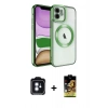 MARSİLYAN™- iPhone 11 Kılıf Nova Işık Özel Seri - Siyah Buffer Cam Ekran Koruyucu + PVD Metal Kamera Lens - MI