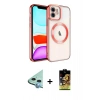 MARSİLYAN™- iPhone 11 Kılıf Nova Işık Özel Seri - Siyah Buffer Cam Ekran Koruyucu + Raze Metal Kamera Lens - MI