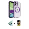 MARSİLYAN™- iPhone 11 Kılıf Nova Işık Özel Seri - Siyah Buffer Cam Ekran Koruyucu + Raze Metal Kamera Lens - MI
