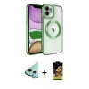 MARSİLYAN™- iPhone 11 Kılıf Nova Işık Özel Seri - Siyah Buffer Cam Ekran Koruyucu + Raze Metal Kamera Lens - MI