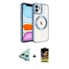 MARSİLYAN™- iPhone 11 Kılıf Nova Işık Özel Seri - Siyah Buffer Cam Ekran Koruyucu + Raze Metal Kamera Lens - MI