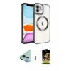 MARSİLYAN™- iPhone 11 Kılıf Nova Işık Özel Seri - Siyah Buffer Cam Ekran Koruyucu + Raze Metal Kamera Lens - MI