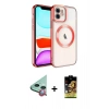MARSİLYAN™- iPhone 11 Kılıf Nova Işık Özel Seri - Siyah Buffer Cam Ekran Koruyucu + Raze Metal Kamera Lens - KI