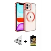 MARSİLYAN™- iPhone 11 Kılıf Nova Işık Özel Seri - Siyah Buffer Cam Ekran Koruyucu + Raze Metal Kamera Lens - GS