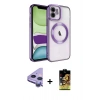 MARSİLYAN™- iPhone 11 Kılıf Nova Işık Özel Seri - Siyah Buffer Cam Ekran Koruyucu + Raze Metal Kamera Lens - MR