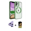 MARSİLYAN™- iPhone 11 Kılıf Nova Işık Özel Seri - Siyah Buffer Cam Ekran Koruyucu + Raze Metal Kamera Lens - MR