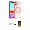 MARSİLYAN™- iPhone 11 Kılıf Nova Işık Özel Seri - Siyah Buffer Cam Ekran Koruyucu + Renkli Kamera Lens Koruma Cam - SI