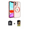 MARSİLYAN™- iPhone 11 Kılıf Nova Işık Özel Seri - Siyah Buffer Cam Ekran Koruyucu + Siyah PVD Metal Kamera Lens