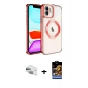 MARSİLYAN™- iPhone 11 Kılıf Nova Işık Özel Seri - Siyah Buffer Hayalet Cam Ekran Koruyucu + Pers Alüminyum Kamera Lens - YL