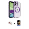 MARSİLYAN™- iPhone 11 Kılıf Nova Işık Özel Seri - Siyah Buffer Hayalet Cam Ekran Koruyucu + Pers Alüminyum Kamera Lens - KI