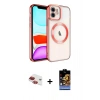 MARSİLYAN™- iPhone 11 Kılıf Nova Işık Özel Seri - Siyah Buffer Hayalet Cam Ekran Koruyucu + Pers Alüminyum Kamera Lens - KI