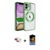 MARSİLYAN™- iPhone 11 Kılıf Nova Işık Özel Seri - Siyah Buffer Hayalet Cam Ekran Koruyucu + Pers Alüminyum Kamera Lens - KI