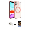 MARSİLYAN™- iPhone 11 Kılıf Nova Işık Özel Seri - Siyah Buffer Hayalet Cam Ekran Koruyucu + Pers Alüminyum Kamera Lens - GD