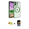 MARSİLYAN™- iPhone 11 Kılıf Nova Işık Özel Seri - Siyah Buffer Hayalet Cam Ekran Koruyucu + Rainbow Kamera Lens Koruma Cam - KI