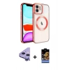 MARSİLYAN™- iPhone 11 Kılıf Nova Işık Özel Seri - Siyah Buffer Hayalet Cam Ekran Koruyucu + Raze Metal Kamera Lens - MR