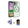 MARSİLYAN™- iPhone 11 Kılıf Nova Işık Özel Seri - Siyah Buffer Hayalet Cam Ekran Koruyucu + Raze Metal Kamera Lens - MR