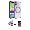 MARSİLYAN™- iPhone 11 Kılıf Nova Işık Özel Seri - Siyah Buffer Hayalet Cam Ekran Koruyucu + Raze Metal Kamera Lens - MR