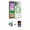 MARSİLYAN™- iPhone 11 Kılıf Nova Işık Özel Seri - Siyah Buffer Hayalet Cam Ekran Koruyucu + Raze Metal Kamera Lens - KI