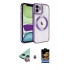 MARSİLYAN™- iPhone 11 Kılıf Nova Işık Özel Seri - Siyah Buffer Hayalet Cam Ekran Koruyucu + Raze Metal Kamera Lens - KI