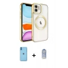 MARSİLYAN™- iPhone 11 Kılıf Nova Işık Özel Seri - Siyah Joko Magic 5D Cam + Neon Fosforlu Kamera Lens - MI