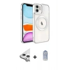 MARSİLYAN™- iPhone 11 Kılıf Nova Işık Özel Seri - Siyah Joko Magic 5D Cam + Raze Metal Kamera Lens - GS