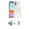 MARSİLYAN™- iPhone 11 Kılıf Nova Işık Özel Seri - Siyah Joko Magic 5D Cam + Raze Metal Kamera Lens - KI