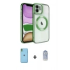 MARSİLYAN™- iPhone 11 Kılıf Nova Işık Özel Seri - Siyah Joko Magic 5D Cam + Neon Fosforlu Kamera Lens - YL